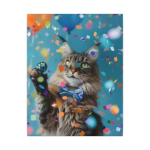 Confetti Cat Party Canvas Print