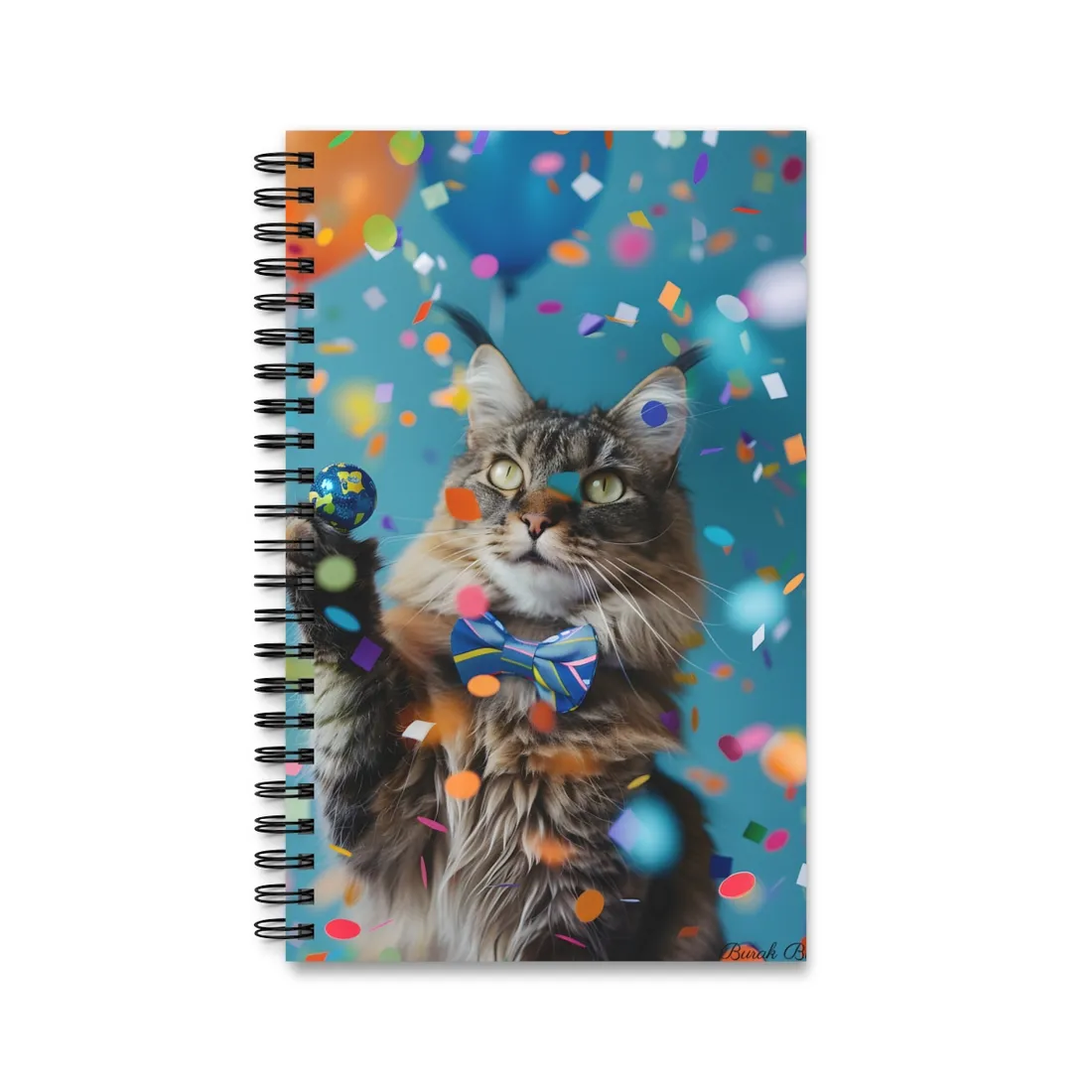 Whimsical Cat in Bow Tie: Exclusive - Spiral Notebook