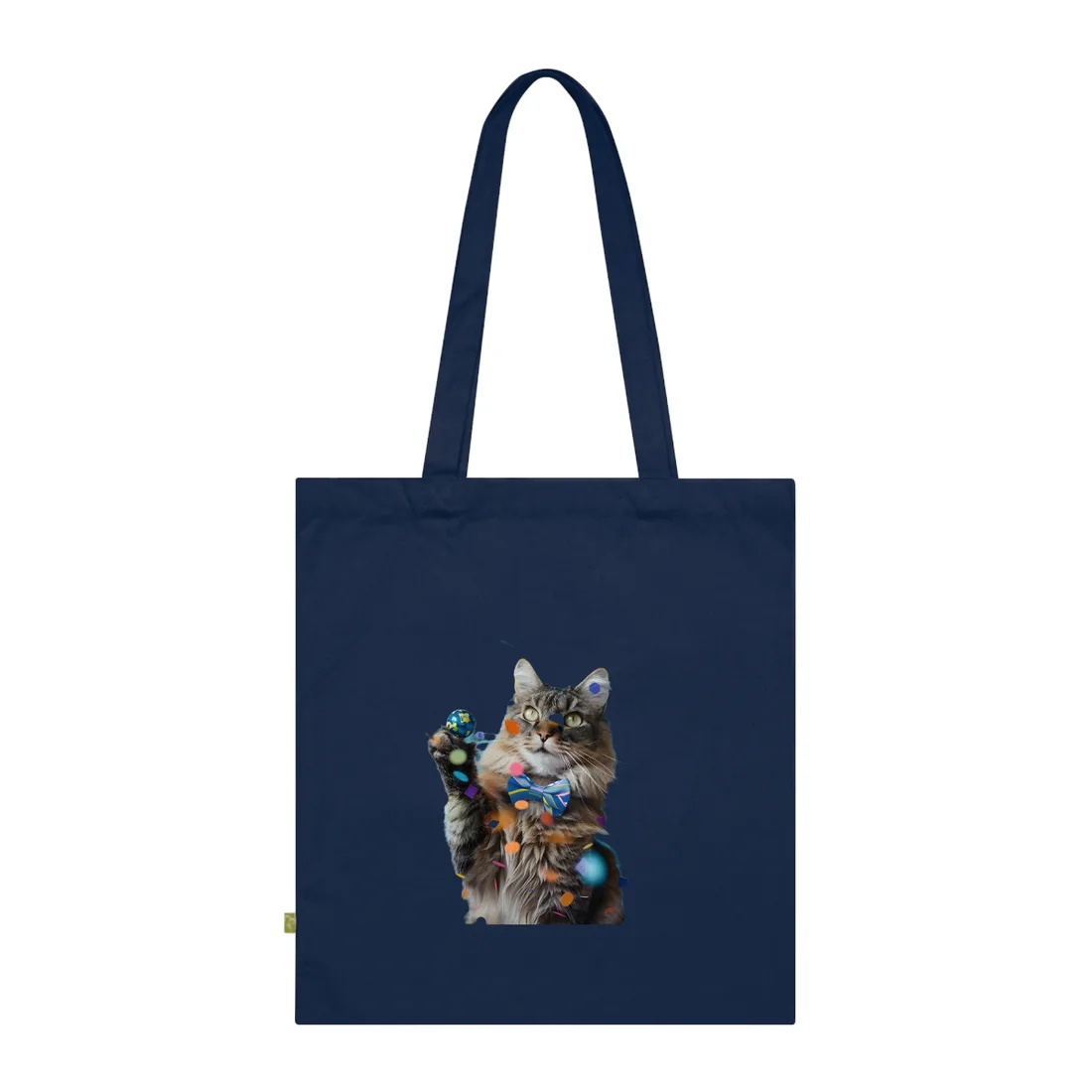 Whimsical Cat in Bow Tie: Exclusive - Tote Bag (French Navy)