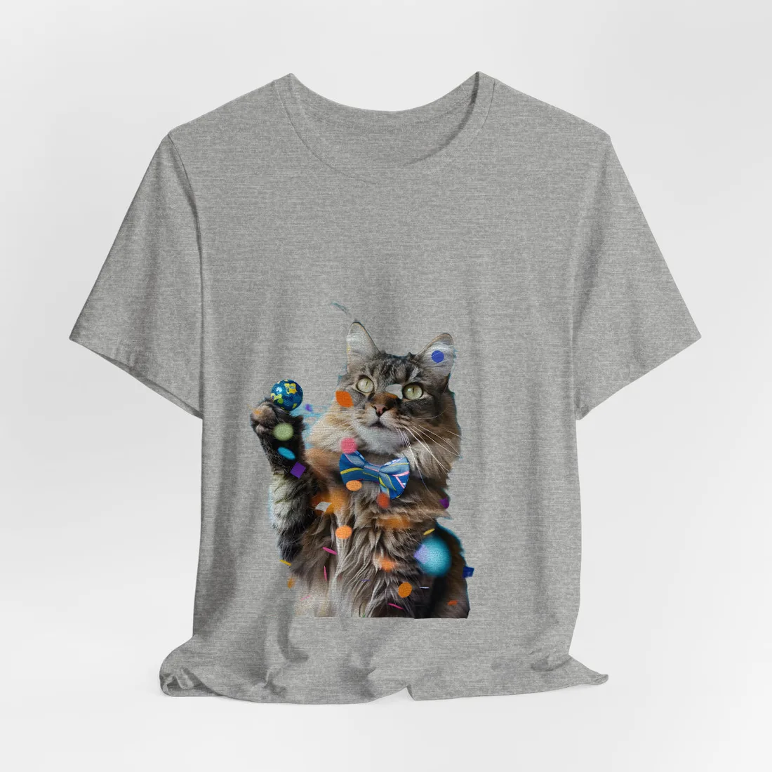 Whimsical Cat in Bow Tie: Exclusive - T-Shirt (Athletic Heather)