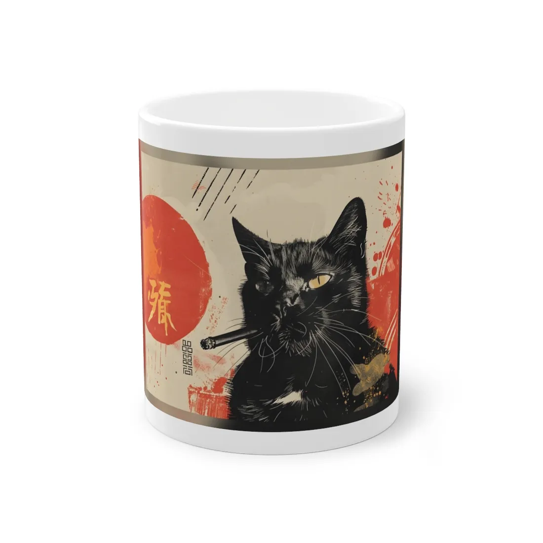 Whimsical Cat Smokes: Humorous Indoor Art - Mug