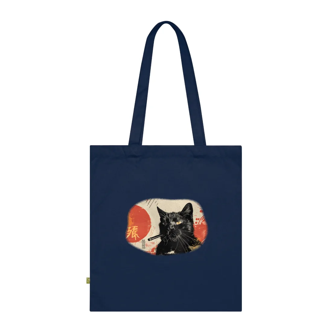 Whimsical Cat Smokes: Humorous Indoor Art - Tote Bag (French Navy)