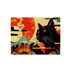 Smoking Cat at Sunset Metal Poster