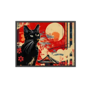 Cat at Sunset Framed Poster