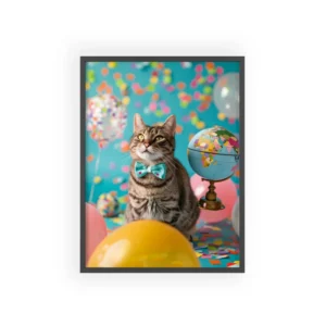 Tabby Cat in Bow Tie Framed Poster