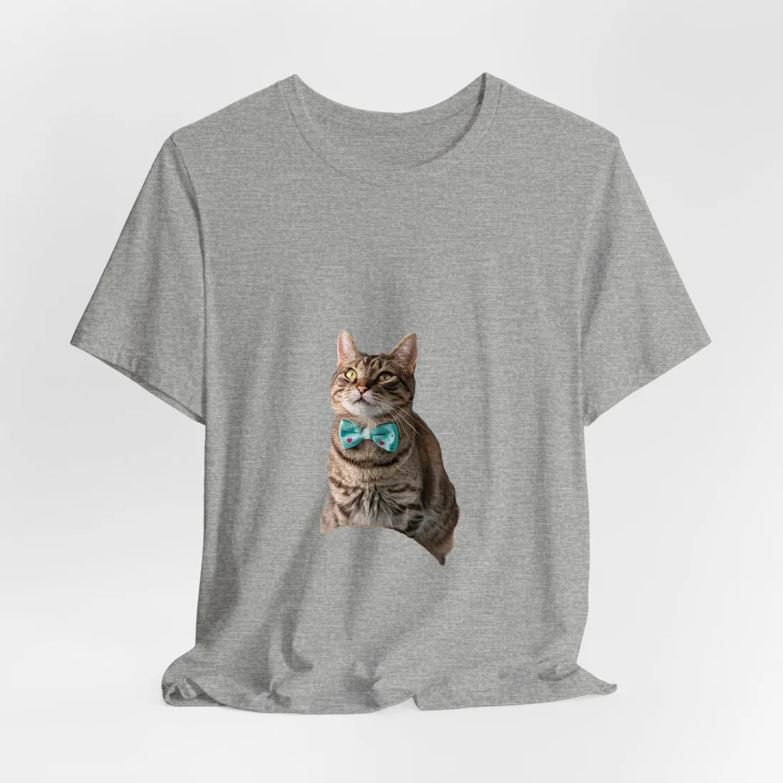 Whimsical Cat with Bow Tie: Mysterious Feline - T-Shirt (Athletic Heather)