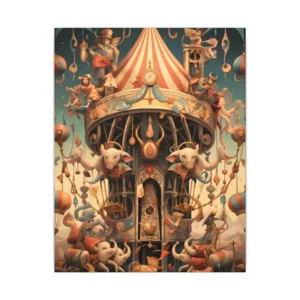 Circus Carousel Tower Canvas Print