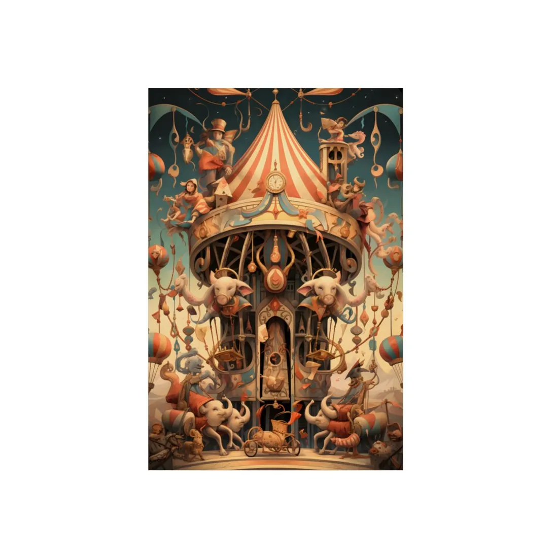 Whimsical Clockwork Circus: A 6 in Wonder - Metal Poster