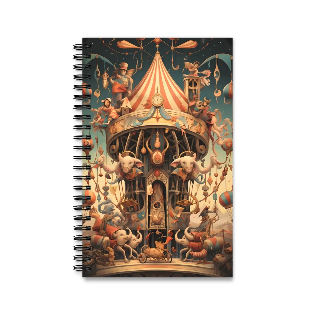Whimsical Clockwork Circus: A 6 in Wonder - Spiral Notebook
