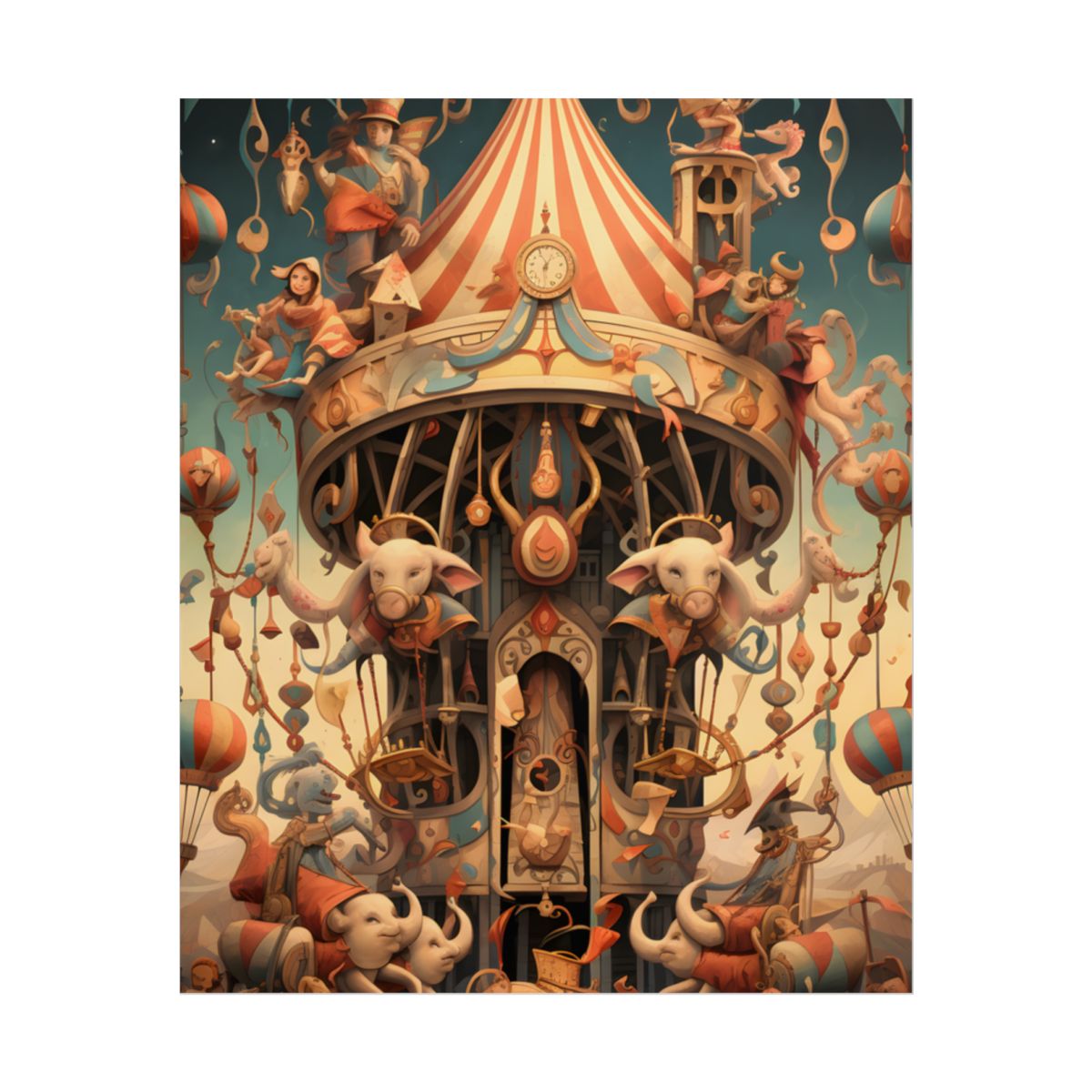 Whimsical Clockwork Circus: A 6 in Wonder - Poster