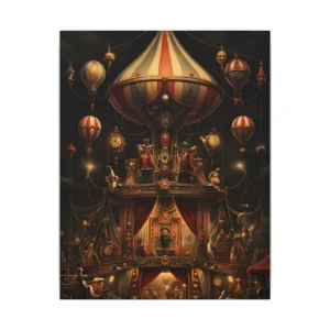 Circus Tower and Balloons Canvas Print
