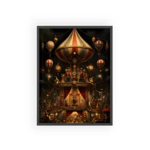 Circus Tower and Balloons Framed Poster