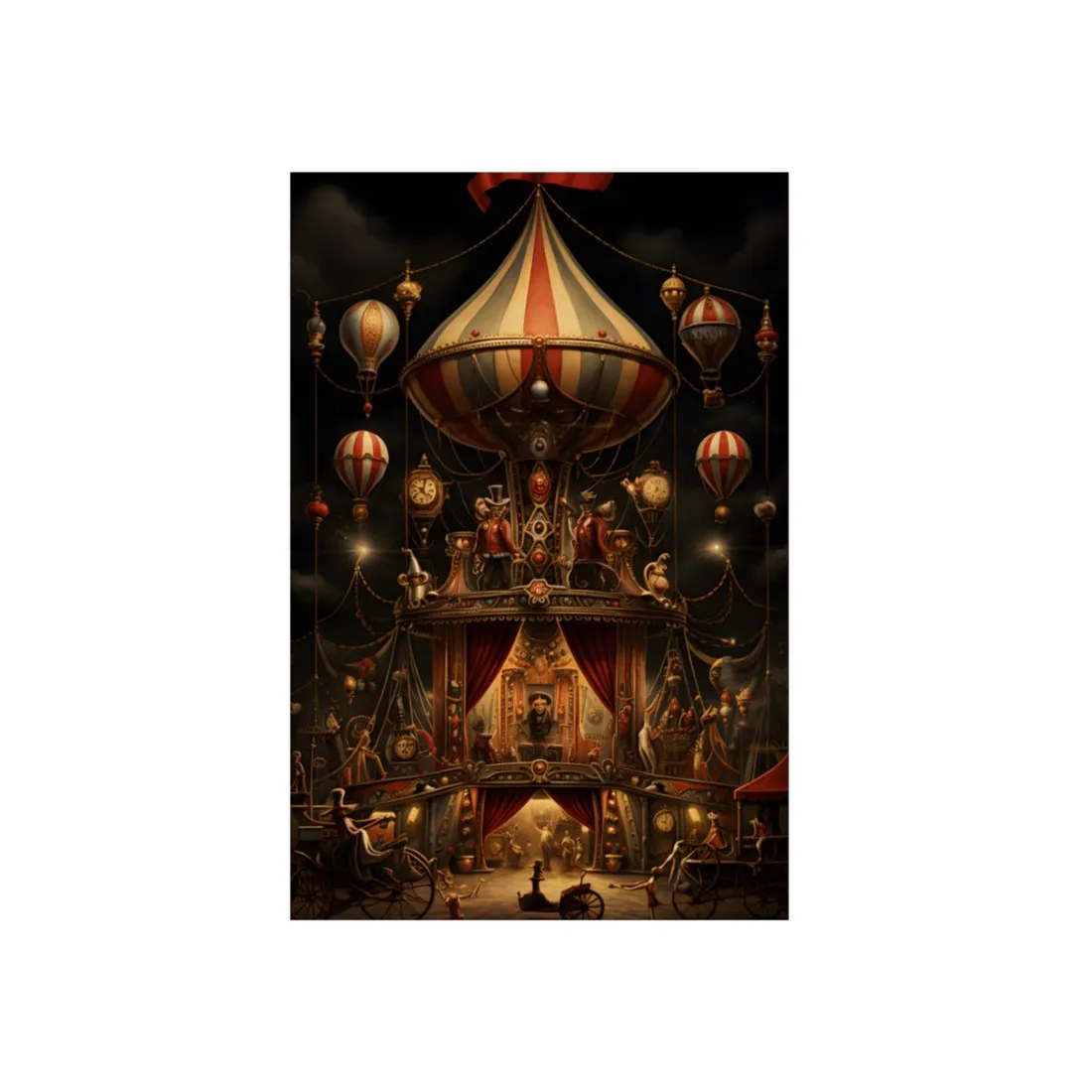 Whimsical Clockwork Circus: A Fantastical - Metal Poster