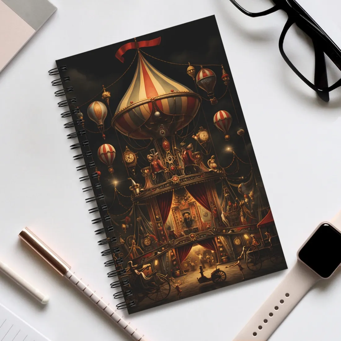 Whimsical Clockwork Circus: A Fantastical - Spiral Notebook