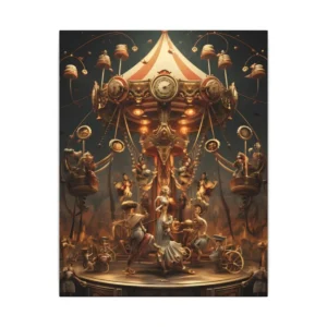 Vintage Carousel After Dark Canvas Print