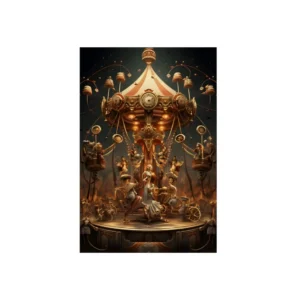 Vintage Carousel After Dark Metal Poster