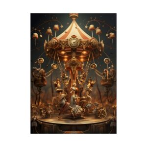 Vintage Carousel After Dark Poster