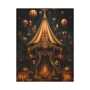 Vintage Circus Tent with Balloons Canvas Print