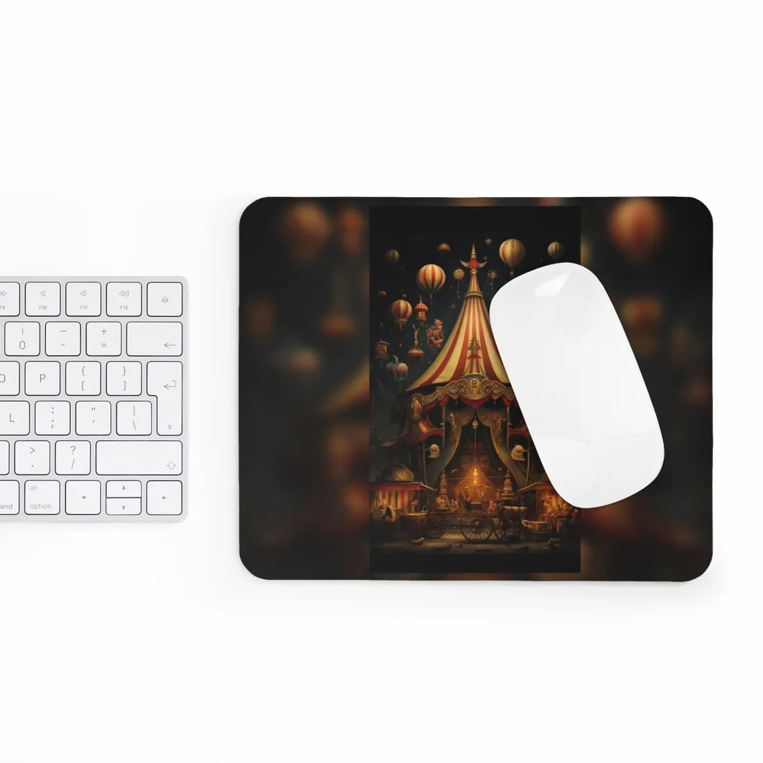 Whimsical Clockwork Circus: Fantastical Art with Vibrant Details - Mouse Pad