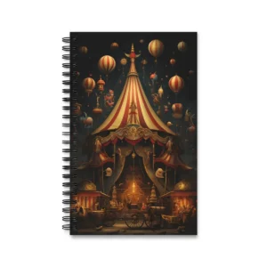 Vintage Circus Tent with Balloons Spiral Notebook