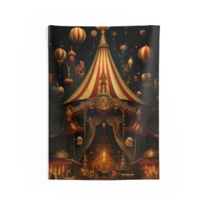 Vintage Circus Tent with Balloons Wall Tapestry