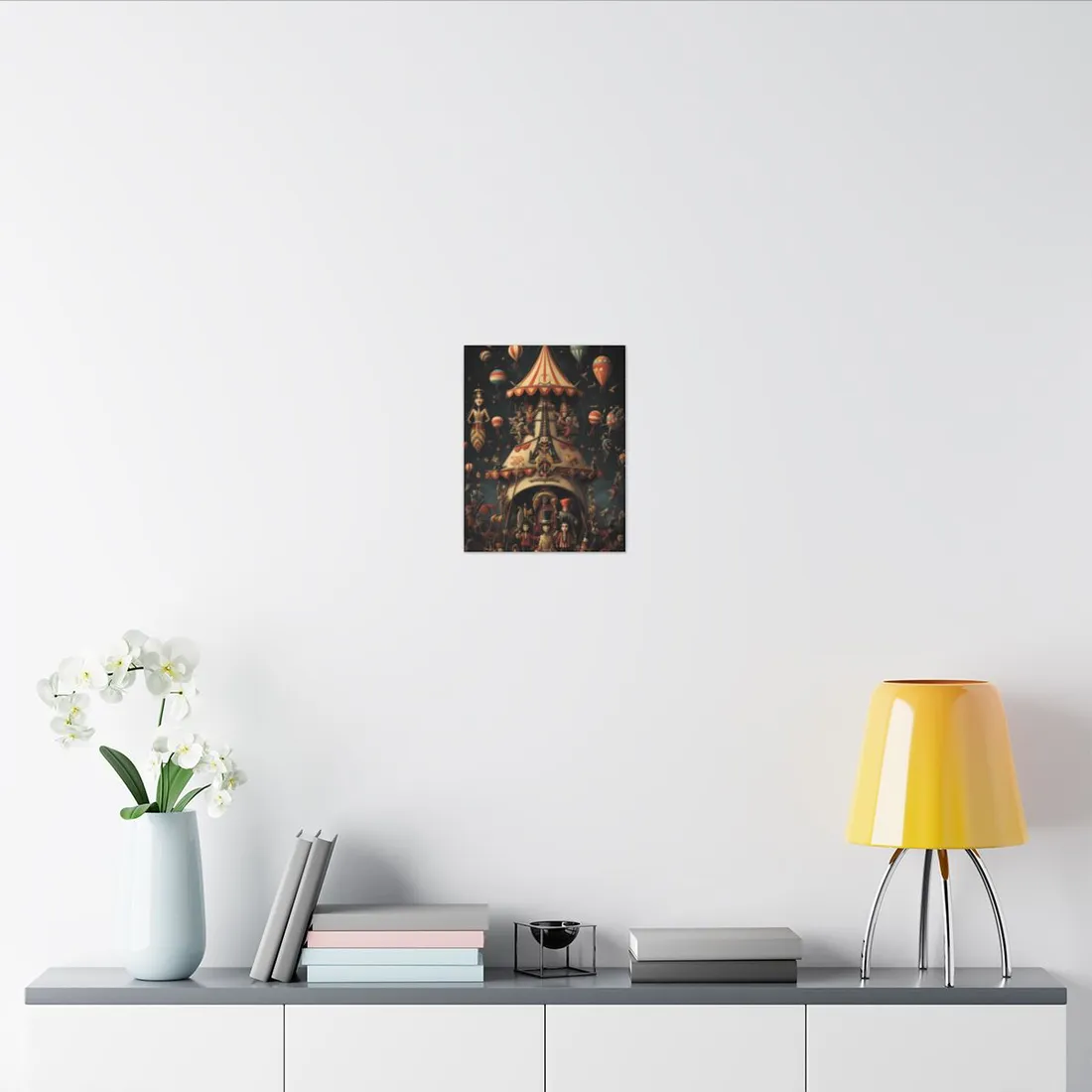 Whimsical Clockwork Circus: Fantastical Artwork in Vibrant Colors - Canvas