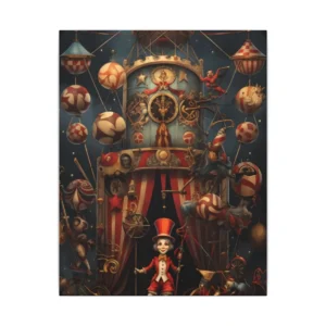 Circus Tower with Clown Canvas Print