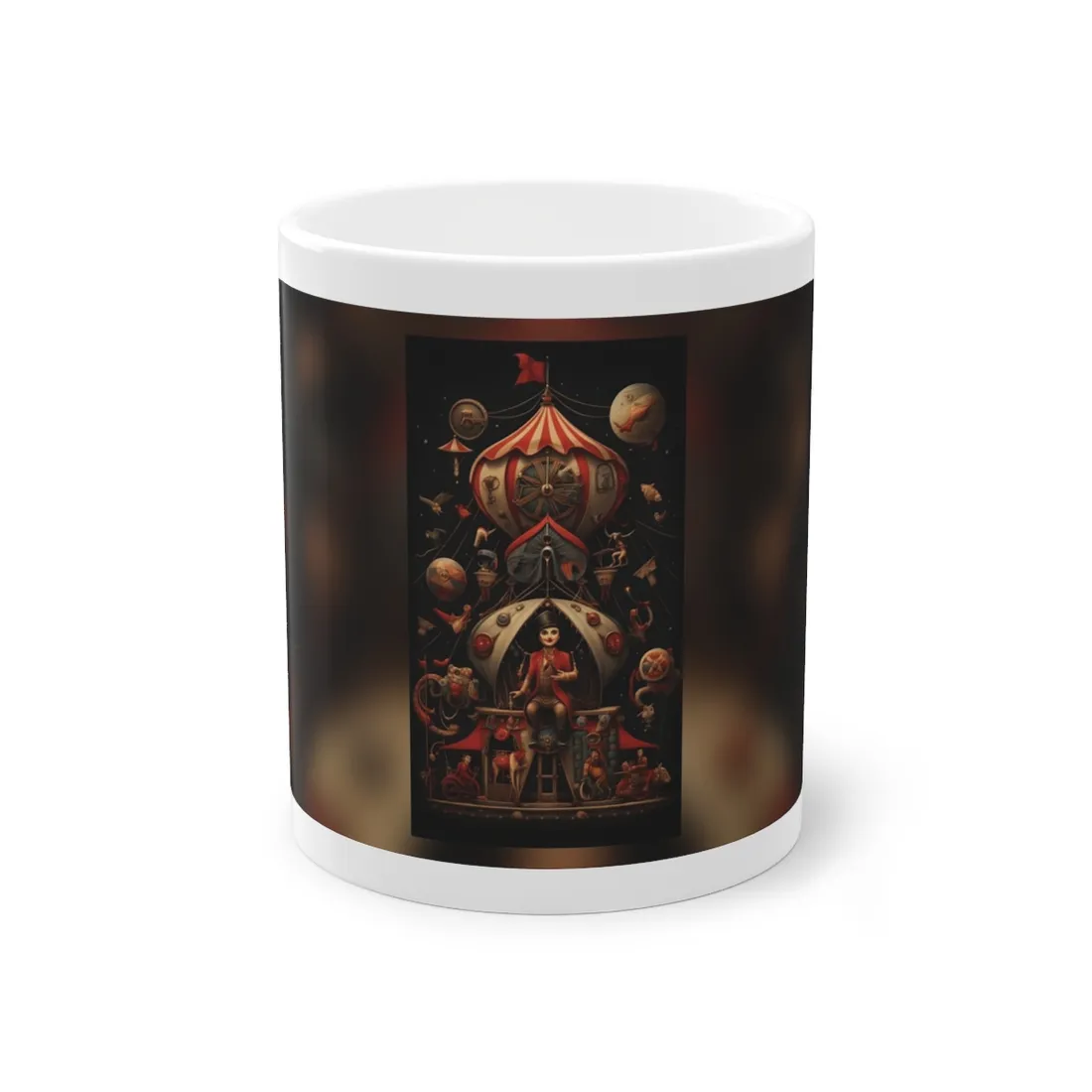 Whimsical Clockwork Circus: Fantastical Digital Art - Mug