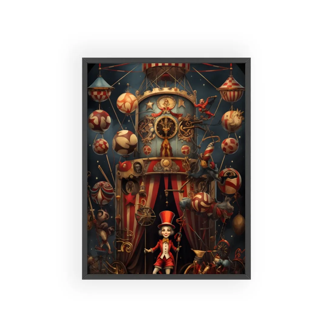 Whimsical Clockwork Circus: Fantastical - Framed Poster