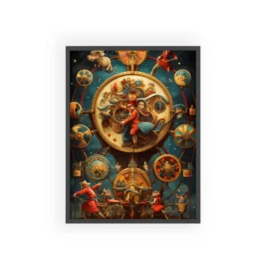 Vintage Circus Ferris Wheel Framed Poster