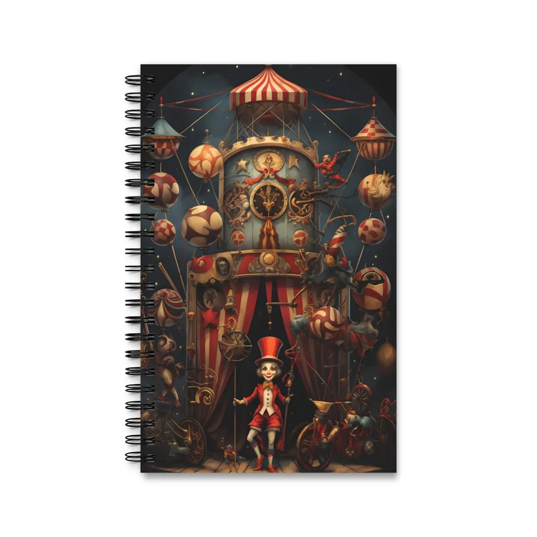 Whimsical Clockwork Circus: Fantastical - Spiral Notebook