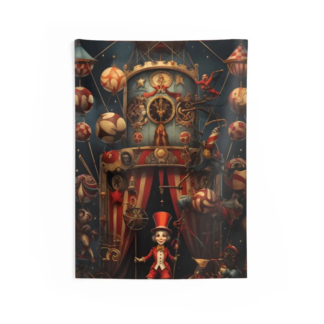 Whimsical Clockwork Circus: Fantastical - Wall Tapestry
