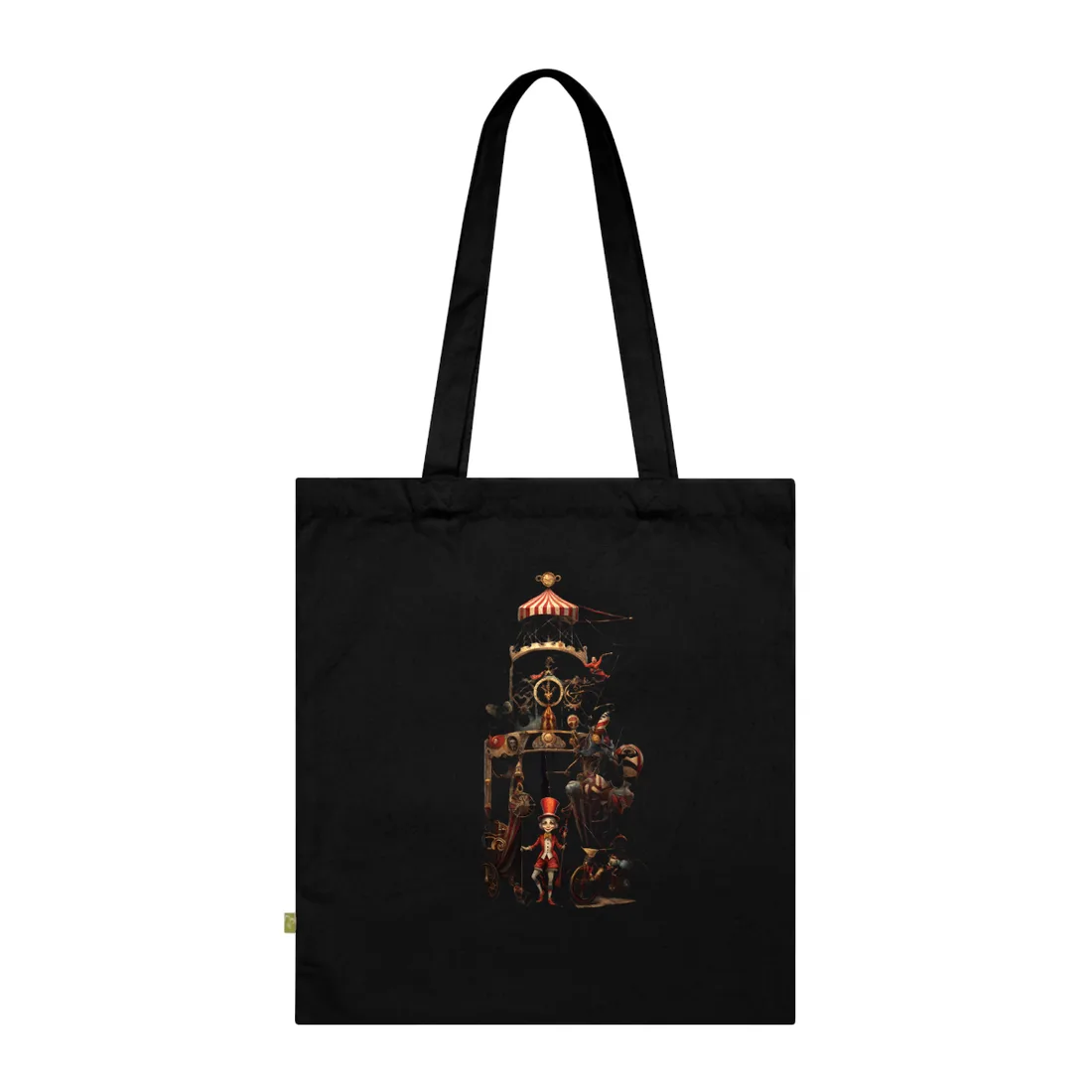 Whimsical Clockwork Circus: Fantastical - Tote Bag (Black)