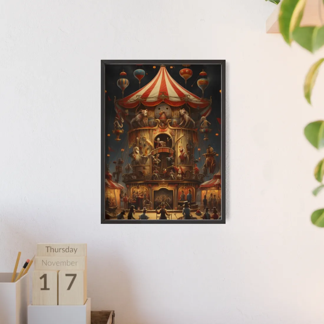 Whimsical Clockwork Circus: Magical - Framed Poster
