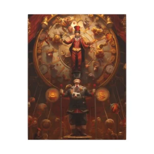 Circus Ringmaster Clock Wheel Canvas Print