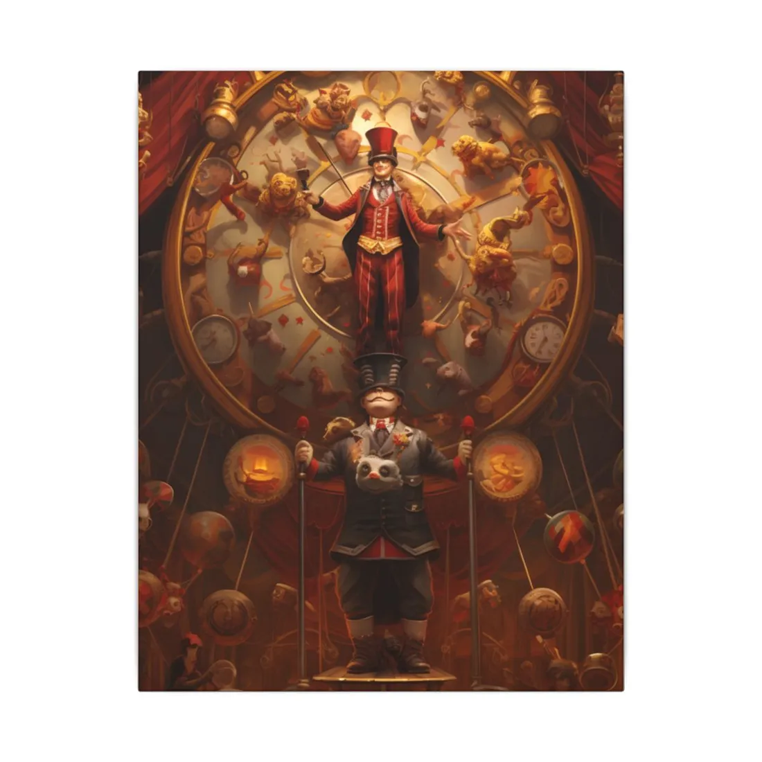 Whimsical Clockwork Circus: Magical Mechanical Art - Canvas