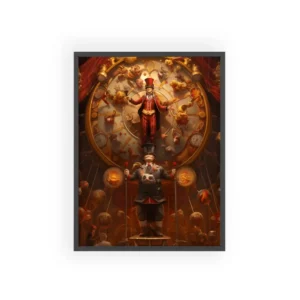 Circus Ringmaster Clock Wheel Framed Poster