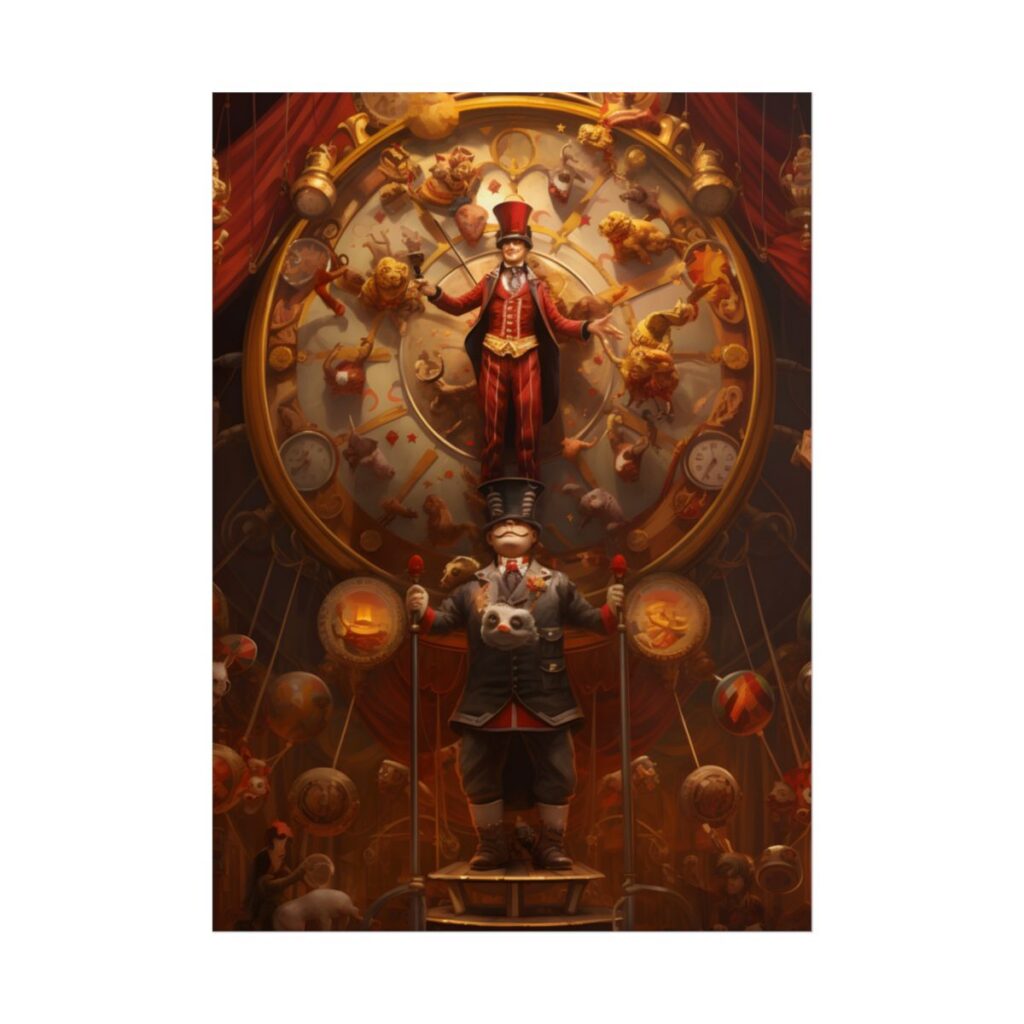 Whimsical Clockwork Circus: Magical Mechanical Art - Poster