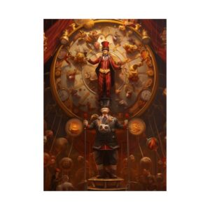 Circus Ringmaster Clock Wheel Poster