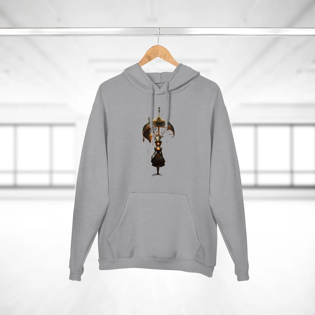 Whimsical Clockwork Circus: Vibrant Art - Hoodie (Heather Grey)