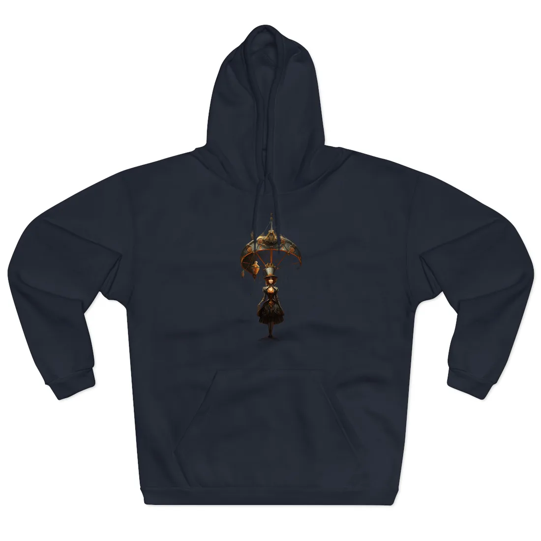 Whimsical Clockwork Circus: Vibrant Art - Hoodie (Navy)