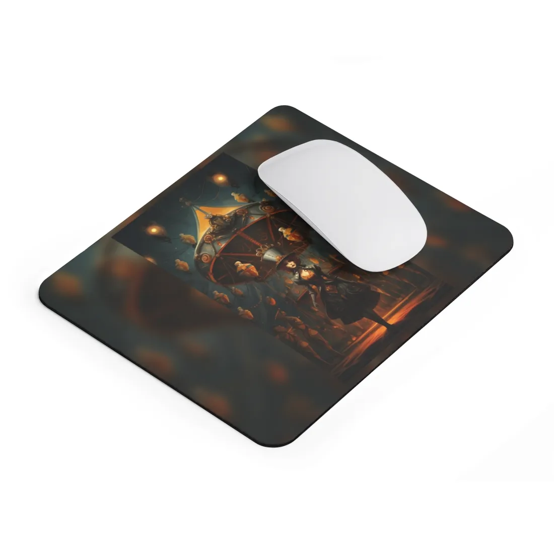 Whimsical Clockwork Circus: Vibrant Art - Mouse Pad