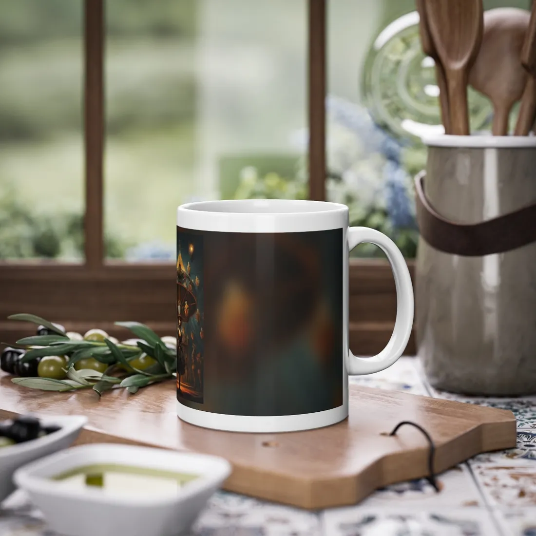 Whimsical Clockwork Circus: Vibrant Art - Mug