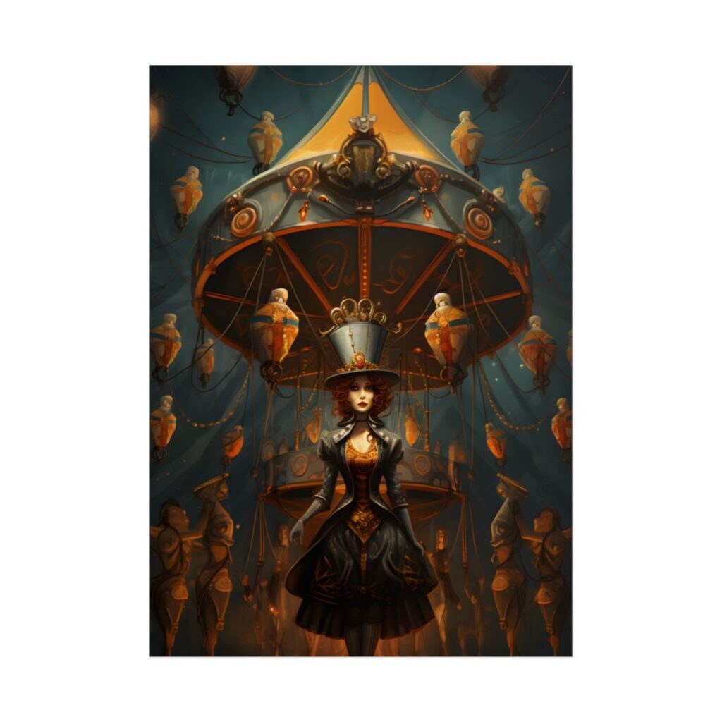 Whimsical Clockwork Circus: Vibrant Art - Poster
