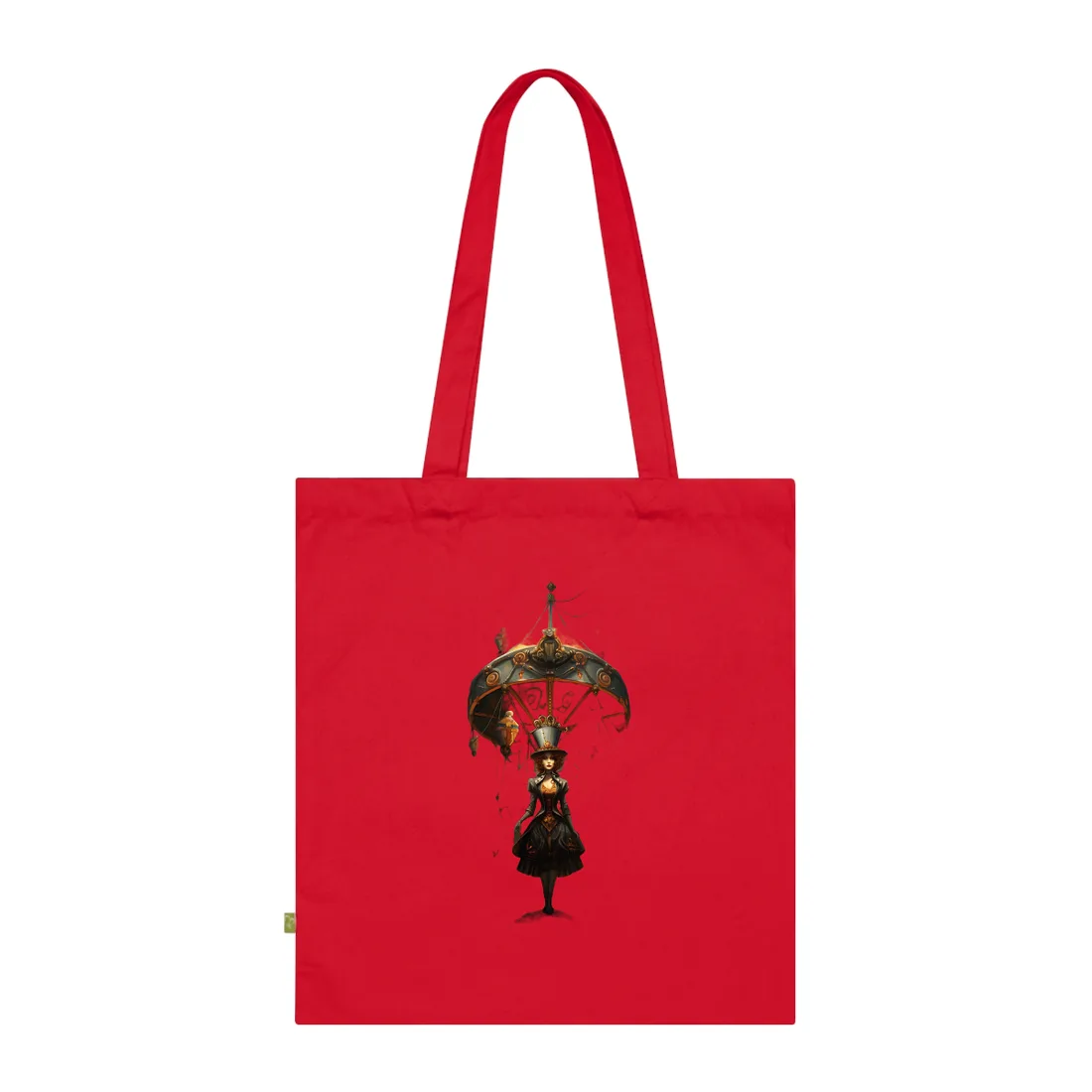 Whimsical Clockwork Circus: Vibrant Art - Tote Bag (Classic Red)