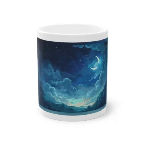 Crescent Moon over Night Clouds Mug