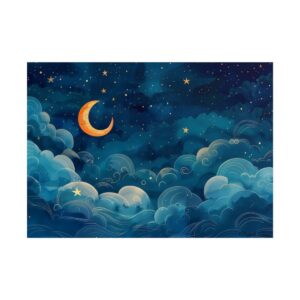 Crescent Moon and Clouds Poster