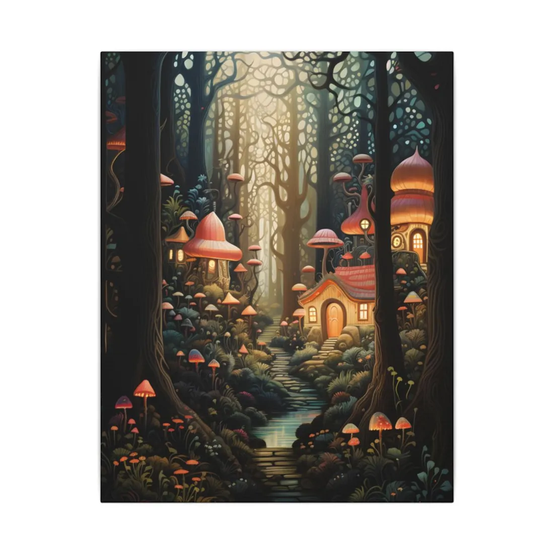Whimsical Enchanted Forest: Illustrative - Canvas
