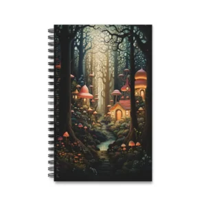 Mushroom Houses in a Forest Spiral Notebook