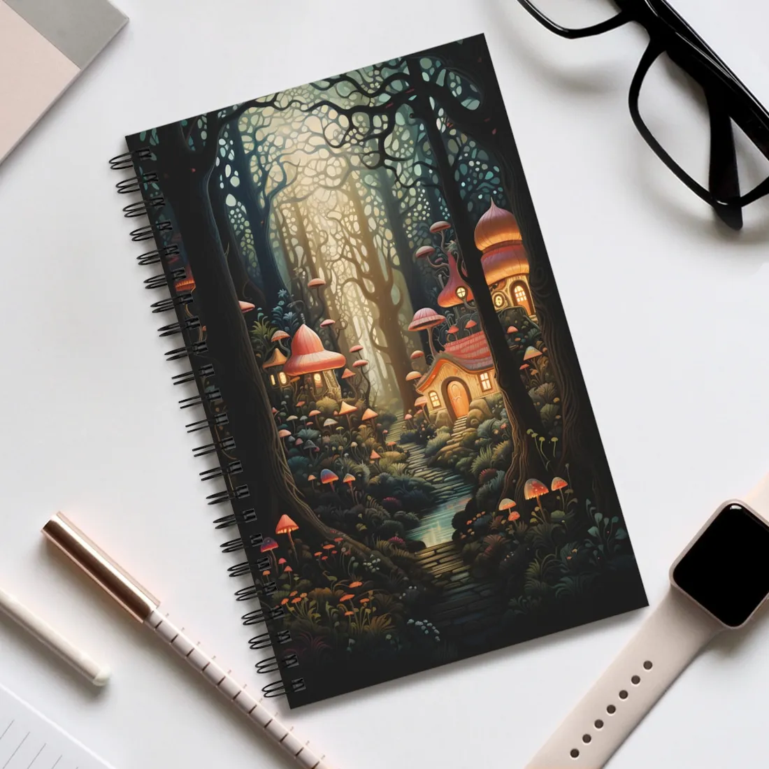 Whimsical Enchanted Forest: Illustrative - Spiral Notebook
